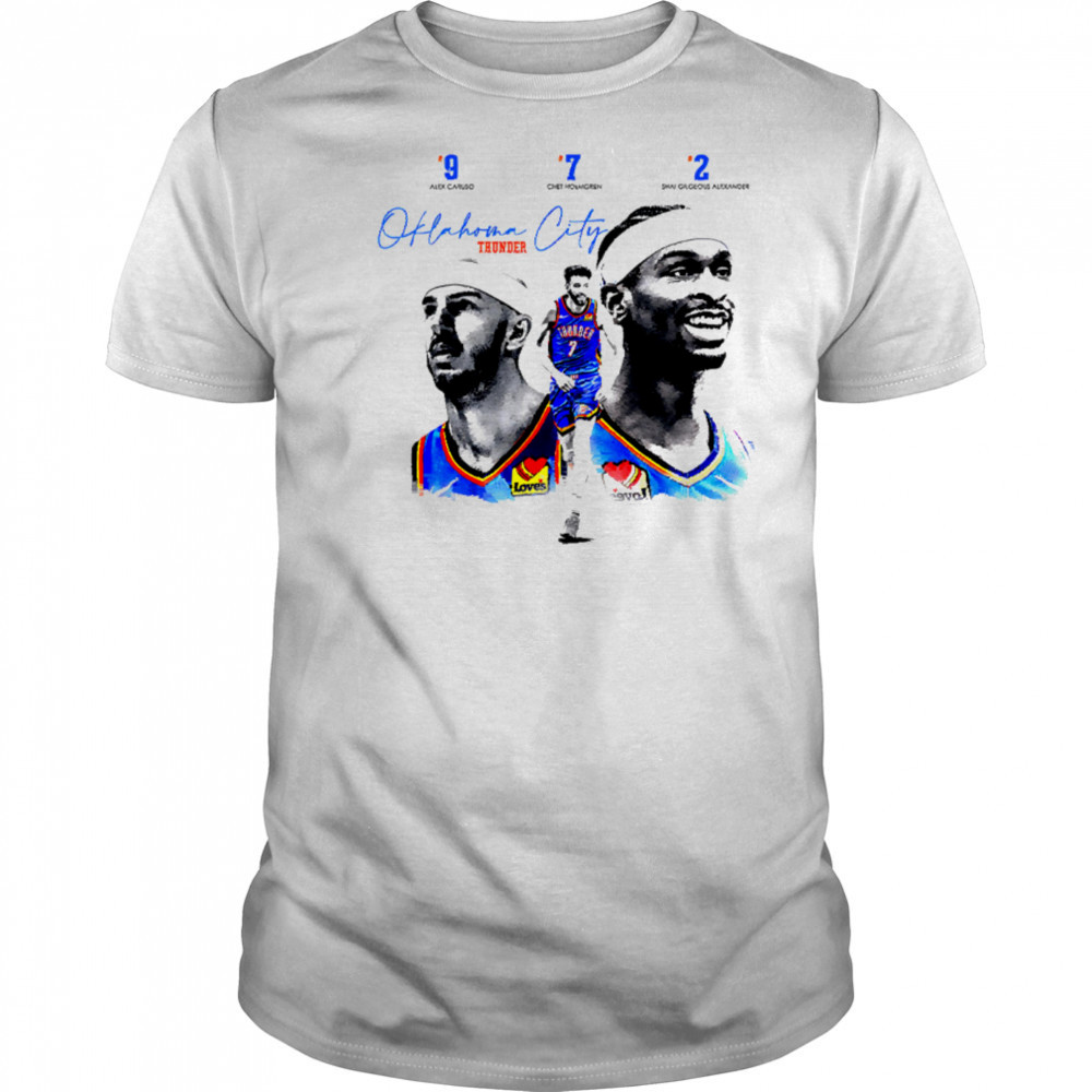 3 legendary players of the current Oklahoma City Thunder team shirt
