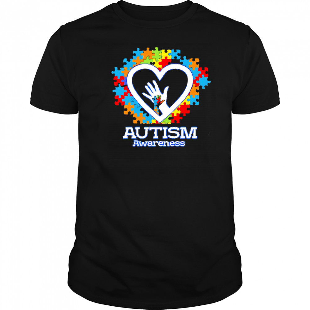 Autism Awareness Hands Puzzle Heart shirt