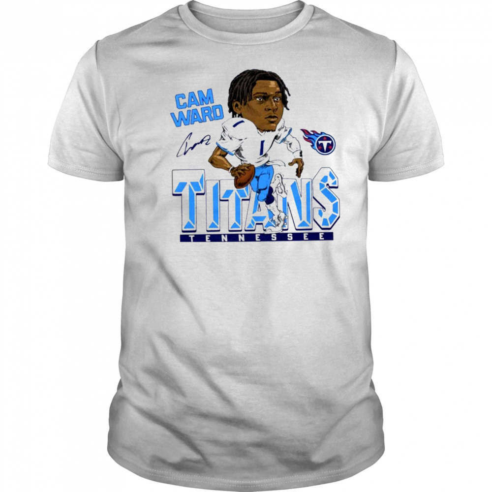 Cameron Ward Tennessee Titans Homage 2025 NFL Draft Caricature Player Graphic Tri Blend T Shirt