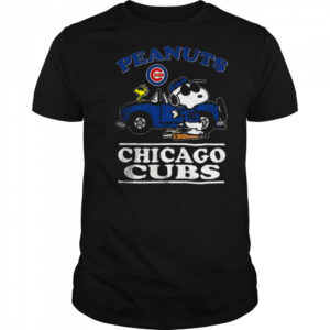 Chicago Cubs Peanuts Snoopy driving car shirt