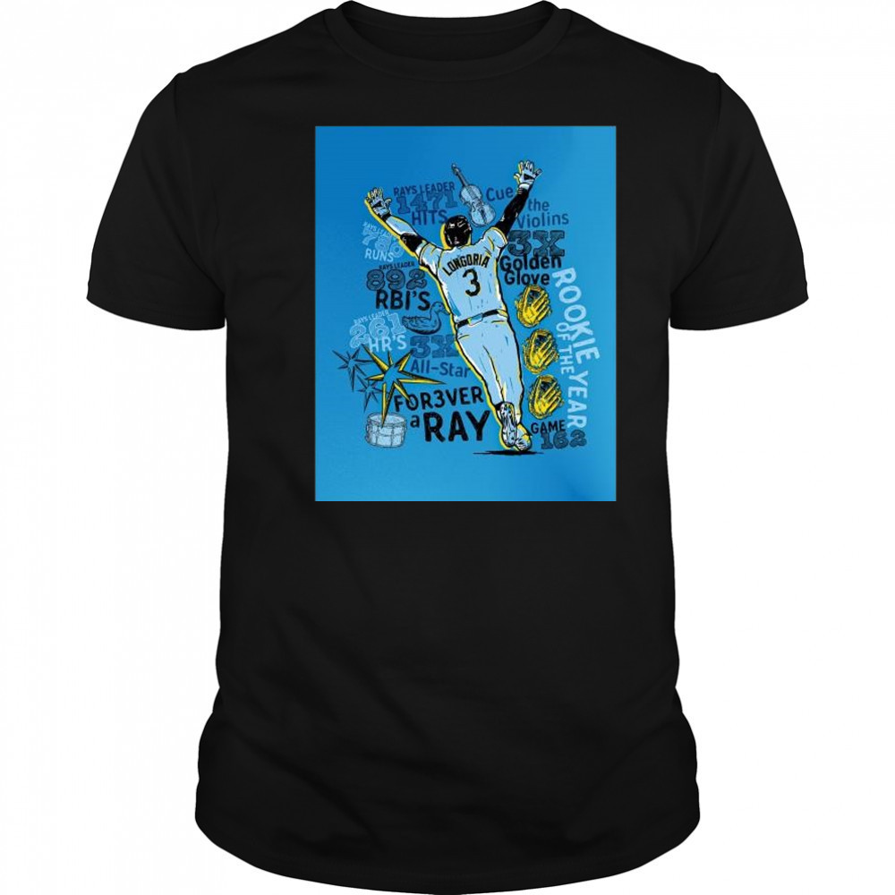 Evan Longoria returns on June 7 to officially retire as a Tampa Bay Ray-Rays Leader 1471 Hits t-shirt