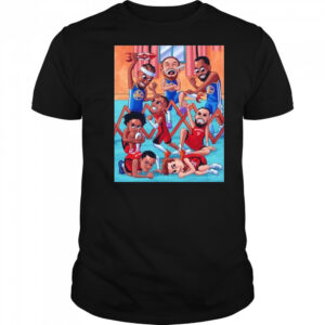 Golden State Warriors victory Houston Rockets 2025 NBA Playoffs cartoon shirt