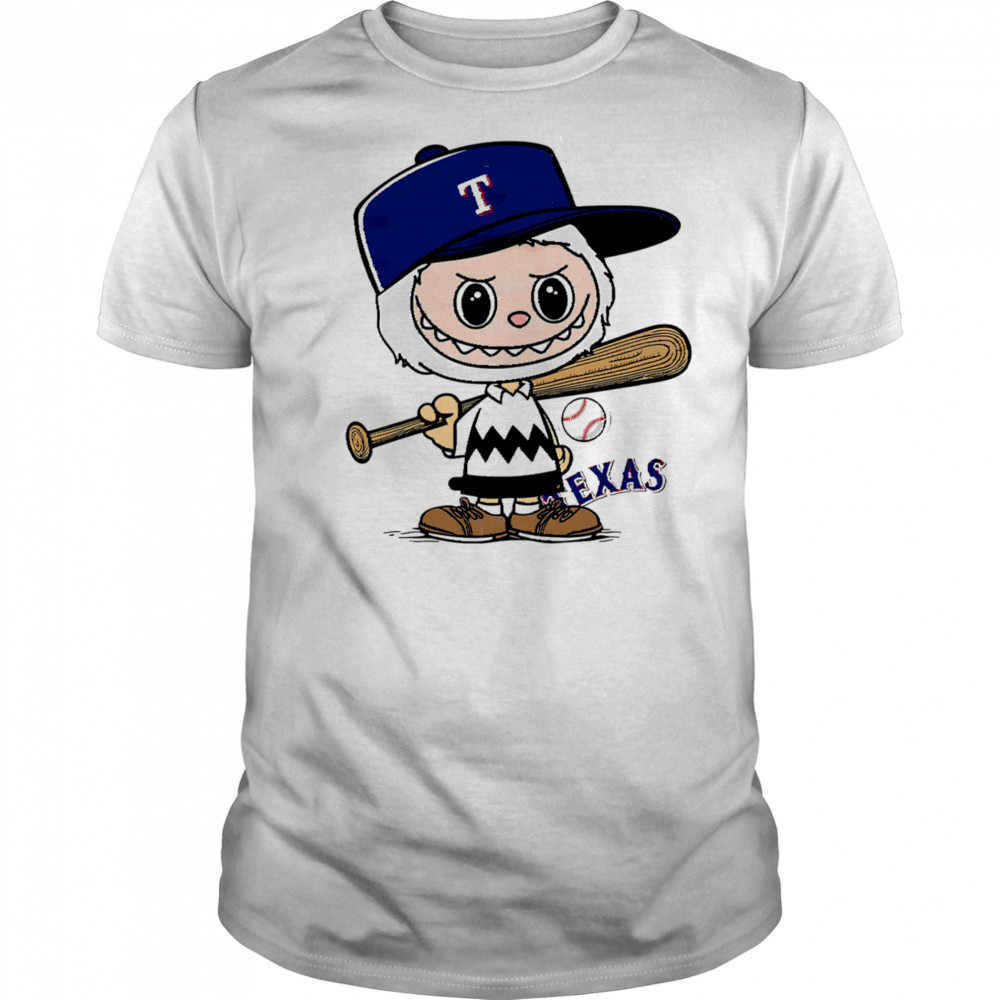 Labubu Charlie Brown Texas Rangers shirt