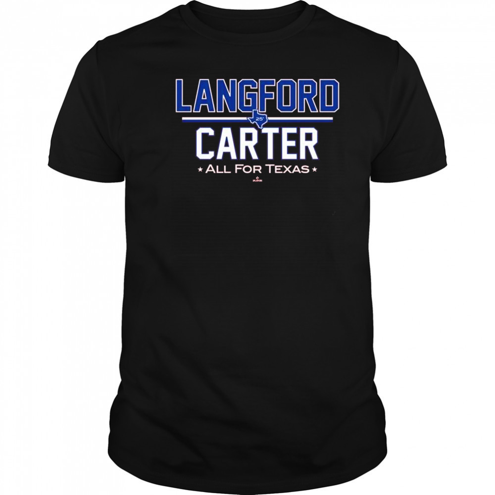 Langford Carter All for Texas MLBPA Texas Rangers t-shirt