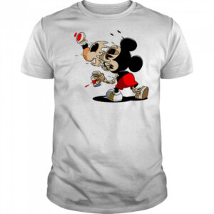 Melting Mickey Mouse Skeleton Street Art Cartoon Graphic shirt