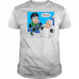 Mikko Rantanen Dallas Stars kick Nathan MacKinnon Colorado Avalanche cartoon shirt