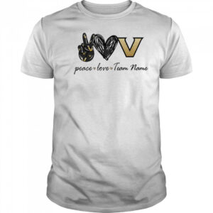 Personalized vanderbilt commodores peace love shirt