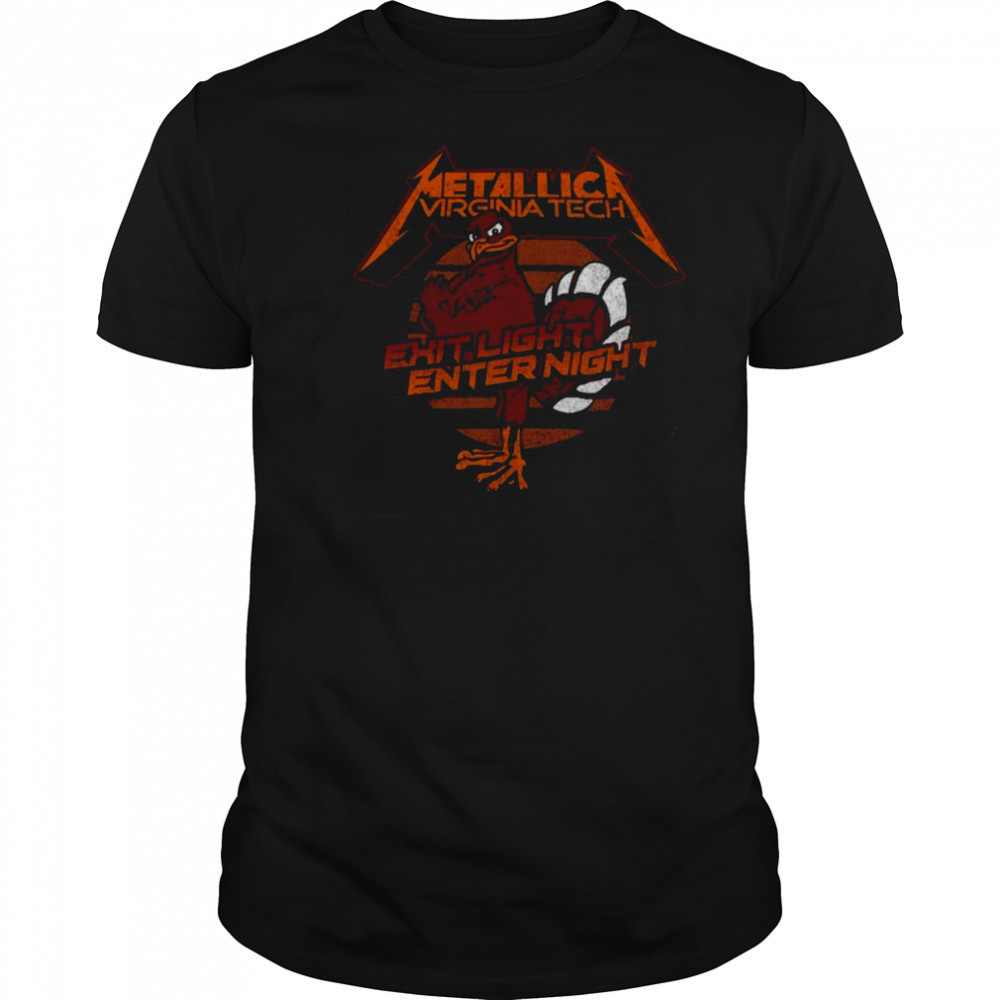 Retro Brand Black Virginia Tech Hokies Metallica Retro T Shirt
