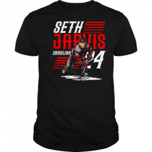 Seth Jarvis wearing the freddie 500 shirt