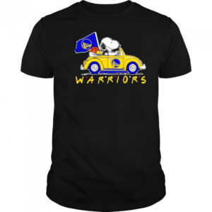 Snoopy and Woodstock driving car Golden State Warriors friends shirt