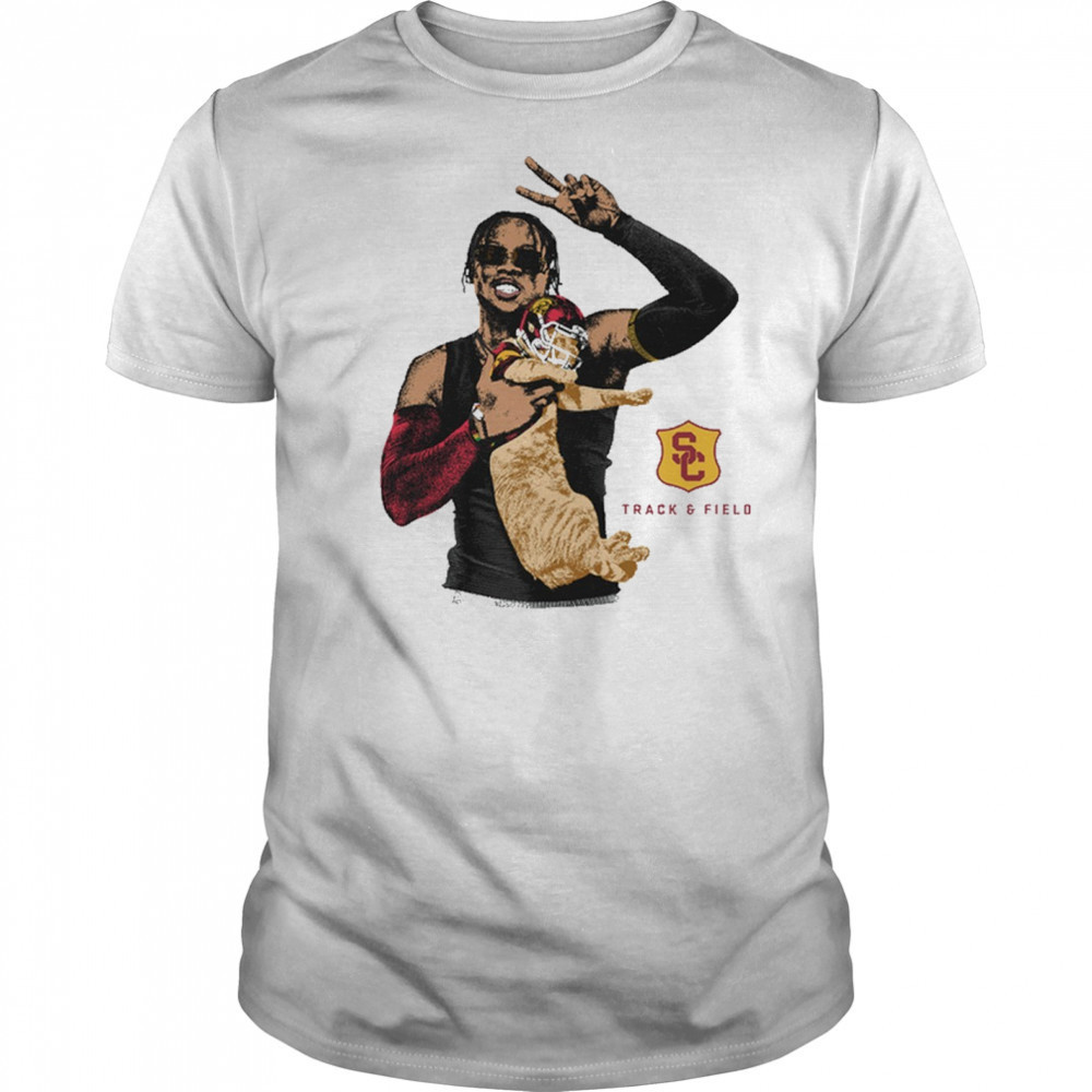 Travis Williams USC Trojans Track & Field NCAA Division I Portrait Cat t-shirt