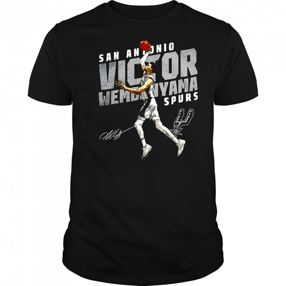 Victor Wembanyama San Antonio Spurs basketball player slant signature shirt