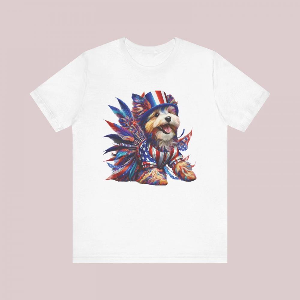 4th of July Patriotic Dog T-Shirt, Perfect Unisex Jersey Tee for Dog Lovers 4th of July Patriotic Dog T-Shirt, Perfect Unisex Jersey Tee for Dog Lovers