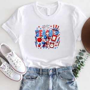 4th of July Teacher Shirt – Gildan Softstyle Patriotic Tee