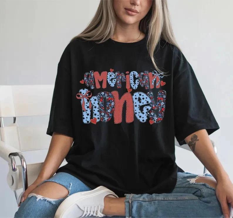 American Honey 4th Of July T-Shirt – Cute Patriotic Graphic Tee American Honey 4th Of July T-Shirt – Cute Patriotic Graphic Tee