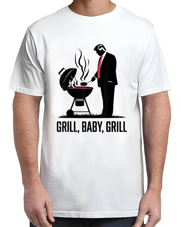 Grill Baby Grill Funny Trump Silhouette 4th of July BBQ T-Shirt Grill Baby Grill Funny Trump Silhouette 4th of July BBQ T-Shirt