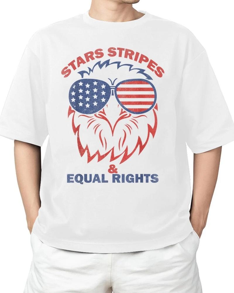 Stars Stripes And Equal Rights Eagle USA Flag 4th Of July T-Shirt Stars Stripes And Equal Rights Eagle USA Flag 4th Of July T-Shirt