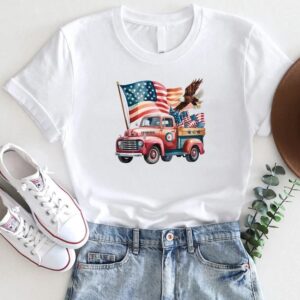 Vintage Patriotic Truck 4th of July T-Shirt