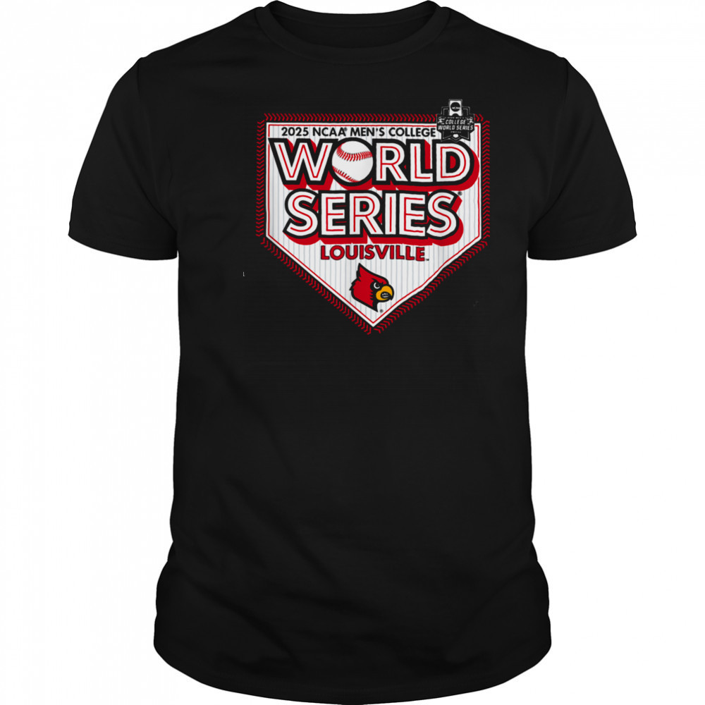 Louisville Cardinals MCWS 2025 College World Series Gray T Shirt Louisville Cardinals MCWS 2025 College World Series Gray T Shirt