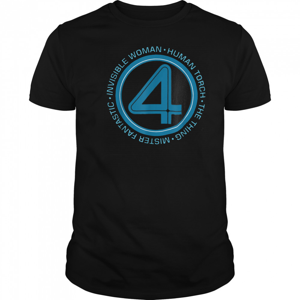 Marvel The Fantastic Four_ First Steps Team Names 4 Logo T Shirt