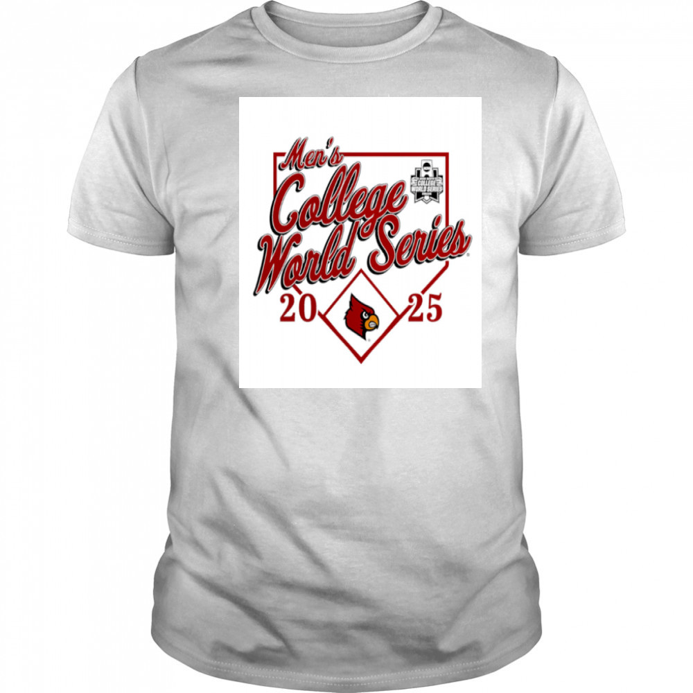 Men’s Heather Louisville Cardinals 2025 NCAA Baseball World Series shirt