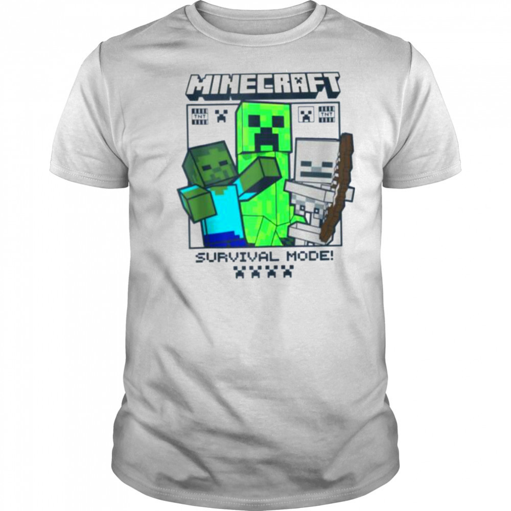 Minecraft Creeper Zombie Skeleton Survival Mode Shirt