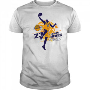 NBA Los Angeles Lakers LeBron James 23 Silhouette Design shirt