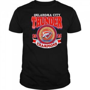 Oklahoma City Thunder 2025 Nba Champions Orange badge shirt