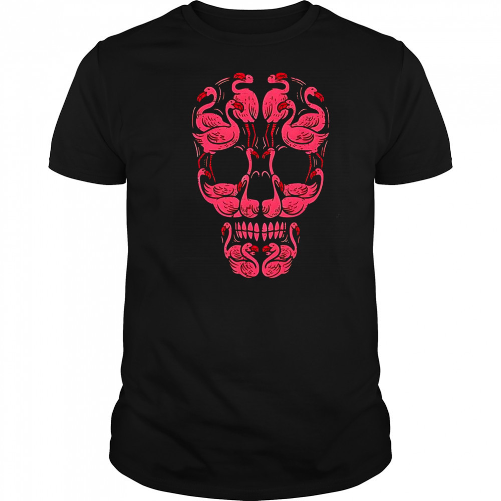 Pink Flamingo Sugar Skull shirt