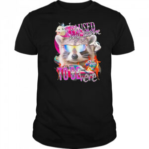 Raccoon wearing glass I paused my game to be here shirt