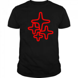 Red 4 star T shirt