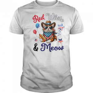 Red white and meow shirt