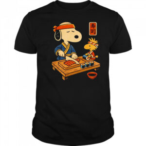 Snoopy and Woodstock sushi Japan food shirt