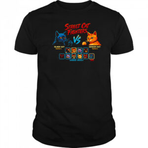 Street cat fighters black cat vs ginger cat shirt