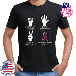 Los Angeles Angels rock beats scissors paper beats rock scissors beats paper nothing beats Angels shirt