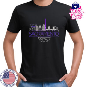 Sacramento Kings basketball NBA light the beam City skyline shirt