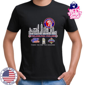 Skyline Name Philadelphia Phillies World Series Thank You For The Memories T-Shirt