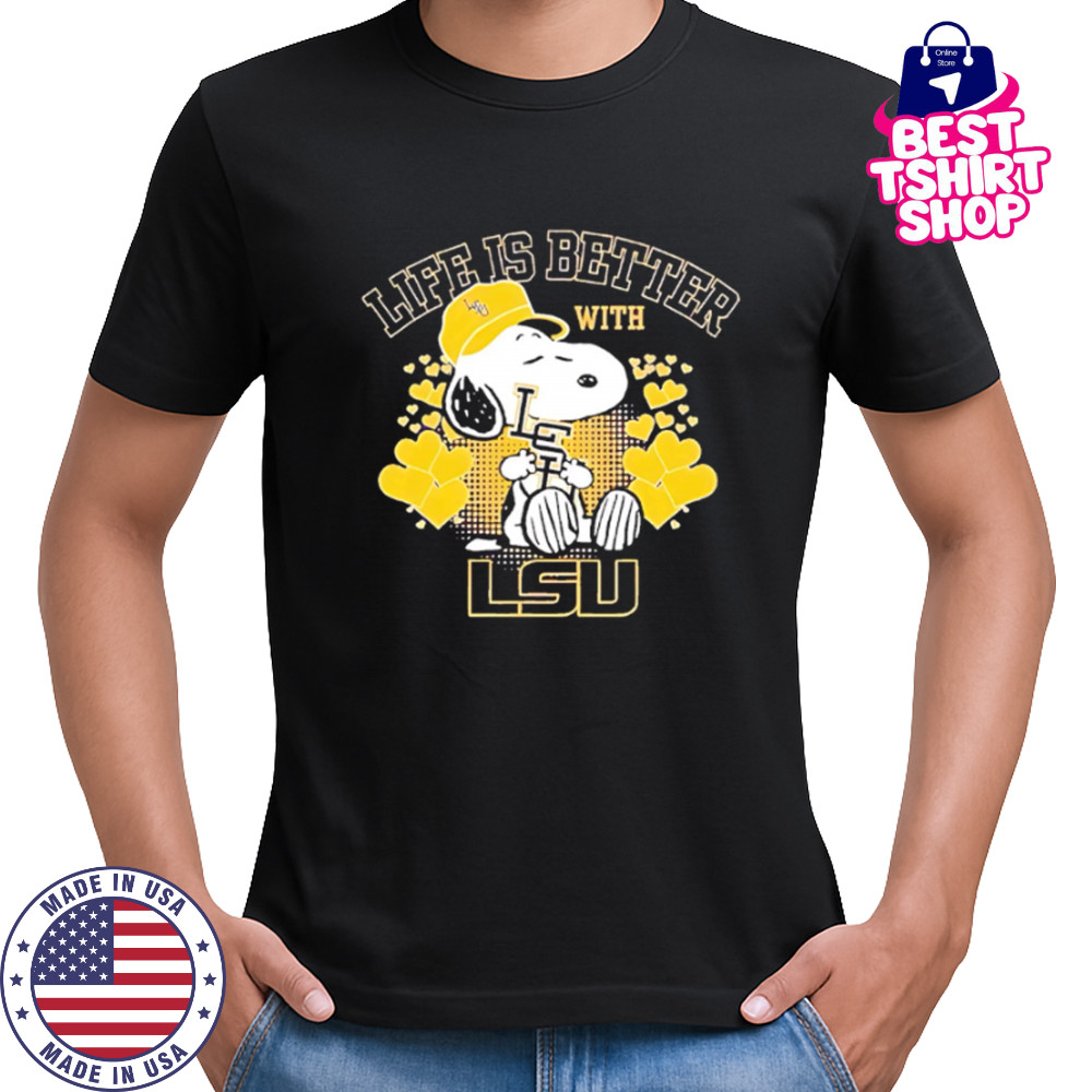 Snoopy Life is better with LSU shirt