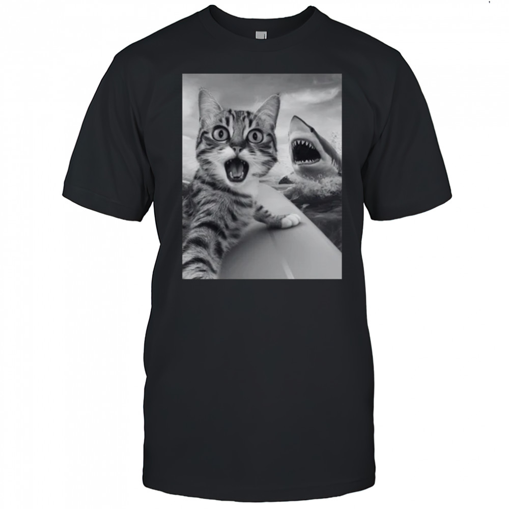 Cat Selfie With Shark T-Shirt