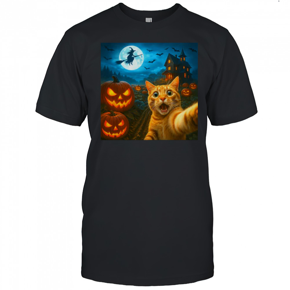 Cat Selfie with Spooky Pumpkins T-Shirt Cat Selfie with Spooky Pumpkins T-Shirt