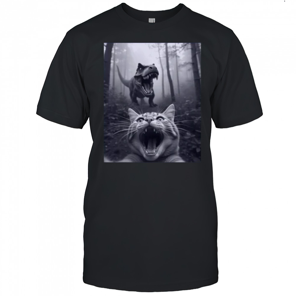 Cat Selfie With T-rex T-Shirt Cat Selfie With T-rex T-Shirt