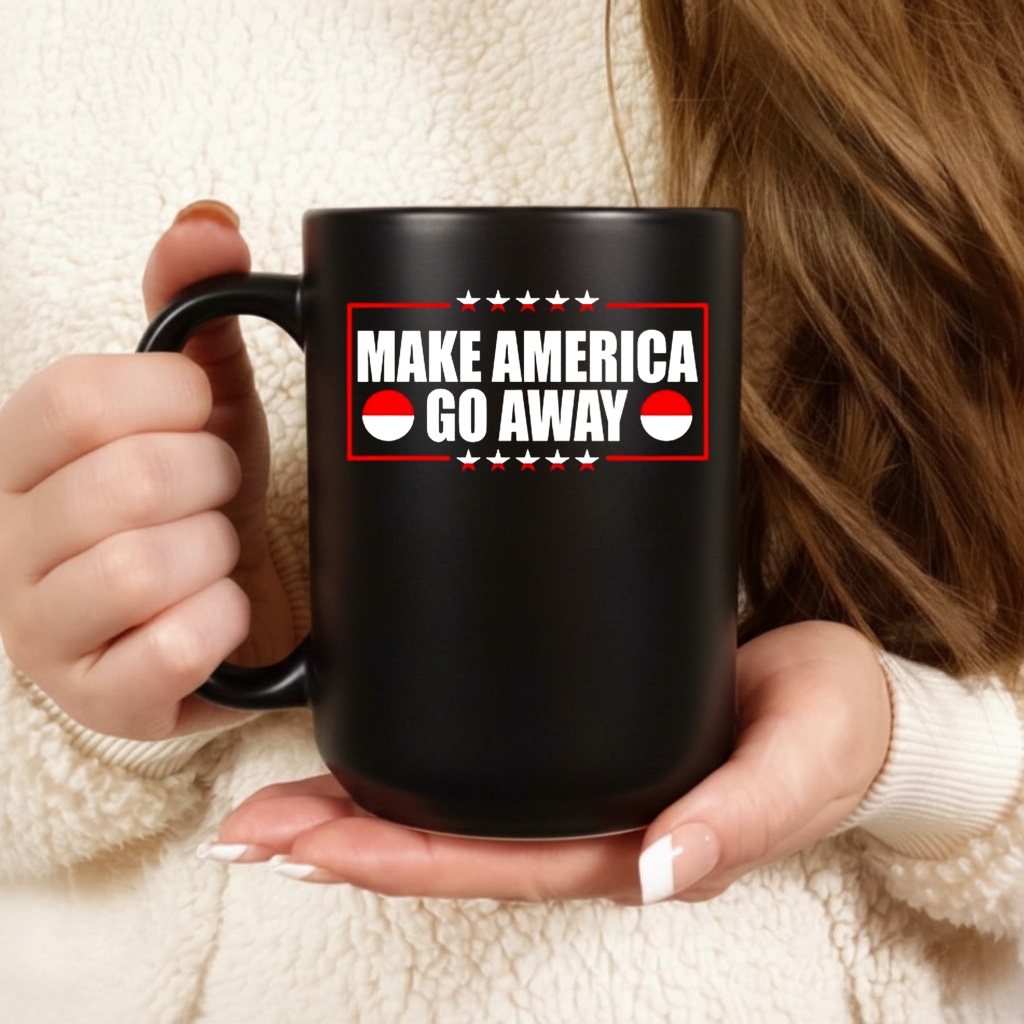 Make America go away maga support Greenland flag_Ceramic Mug
