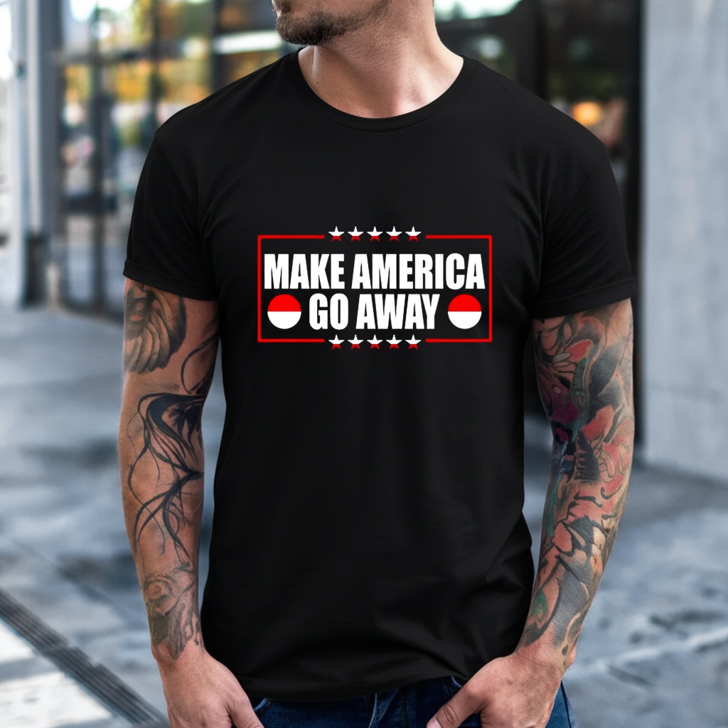 Make America go away maga support Greenland flag_T-Shirt