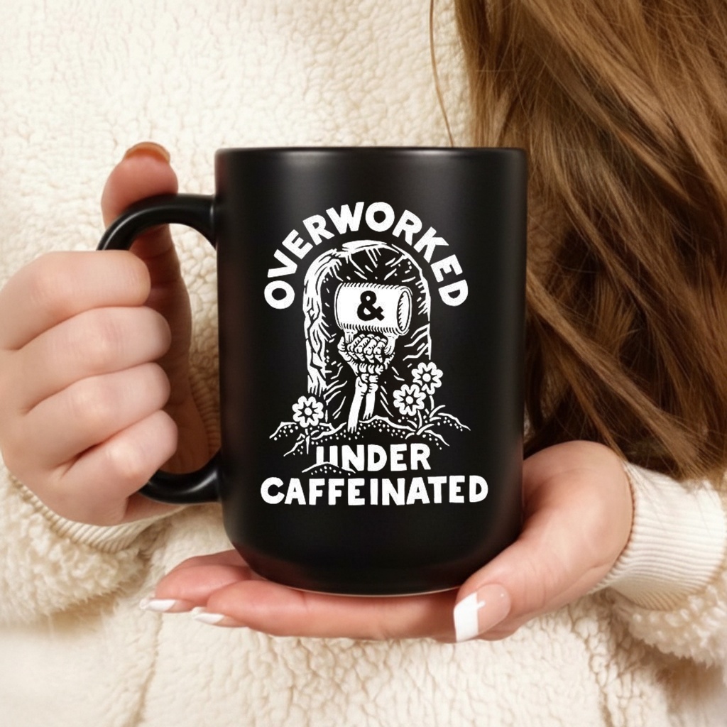 Overworked and Under Caffeinated rise from the grave_Ceramic Mug