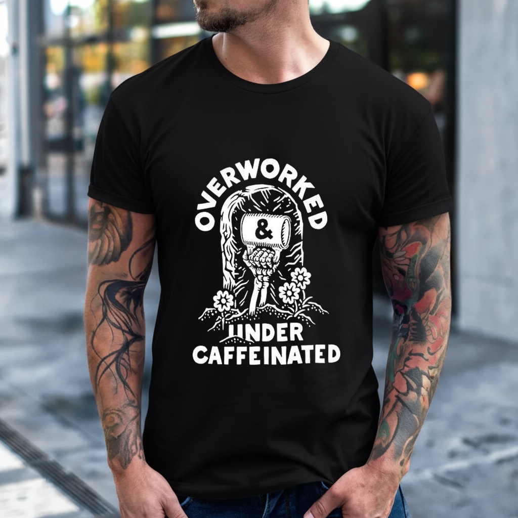 Overworked and Under Caffeinated rise from the grave_T-Shirt
