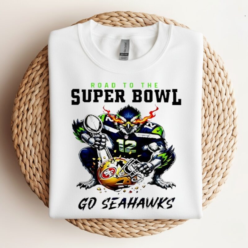 Seattle Seahawks Road To Super Bowl go Seahawks 2026 Mascot_Crewneck Sweatshirt
